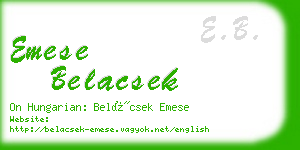 emese belacsek business card